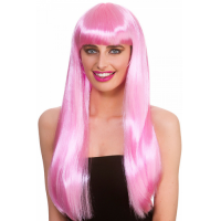 Fantasy Wig With Fringe Pink