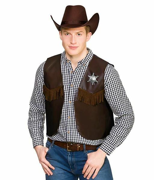 Cowboy/Sheriff Waistcoat Brown