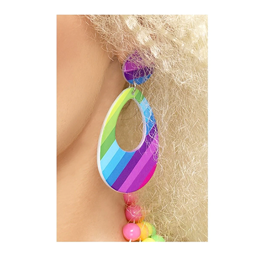 Teardrop Earrings Neon Multi-Coloured