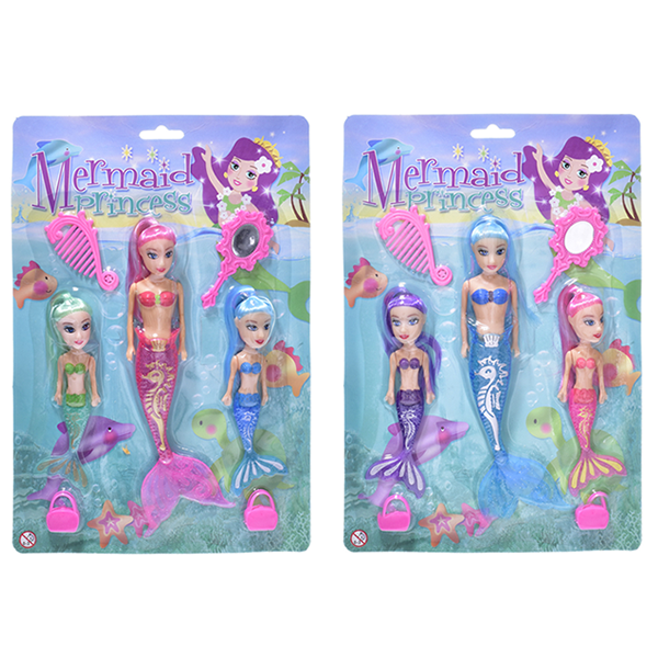 Mermaid Princess Dolls With Accessories Assorted