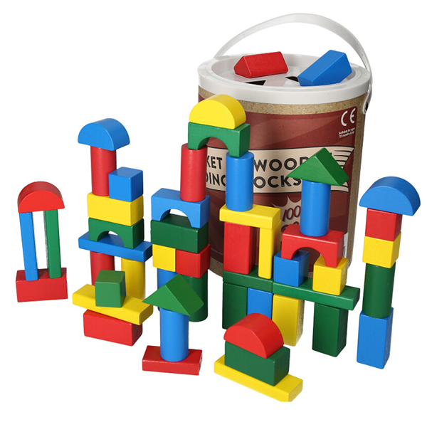 My Big Bucket Of Wooden Building Blocks (100 Pieces)