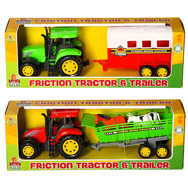 Farmer Giles Friction Tractor & Trailer 2 Assorted 