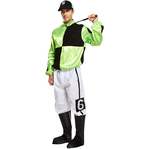 Jockey Green / Black Adult Costume