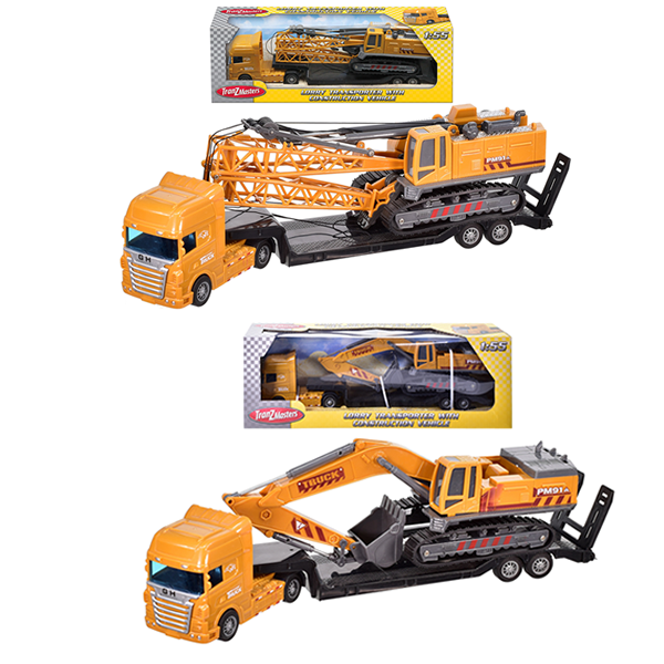 Lorry Transporter With Construction Vehicle