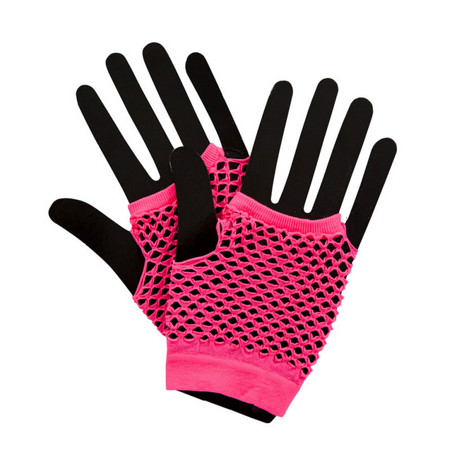 80's Short Net Gloves Pink