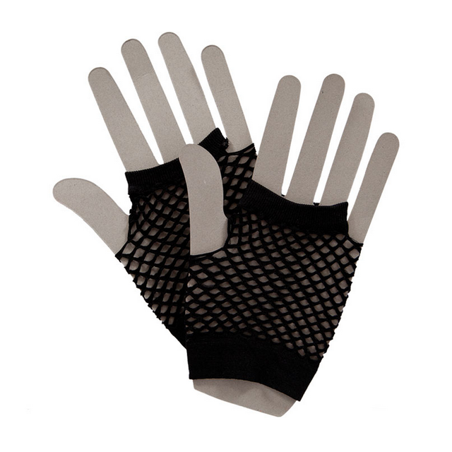 Short Net Gloves Black