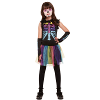 Multicolour Skeleton Child Costume