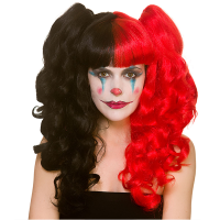Harlequin Red & Black Wig