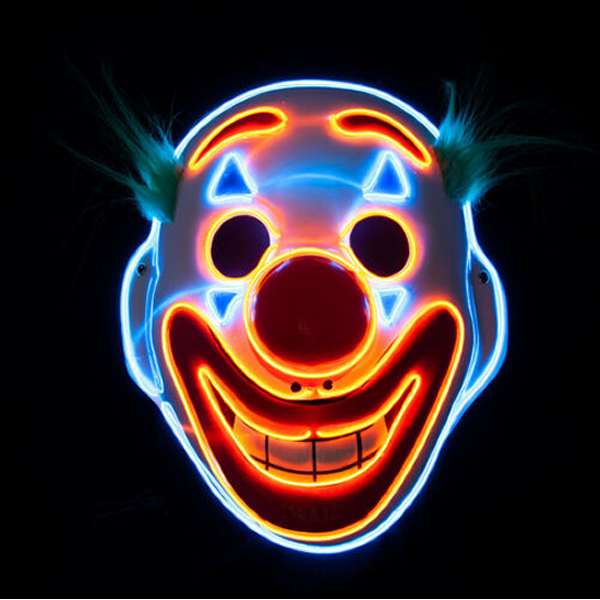 Happy Face Light-Up Clown Mask