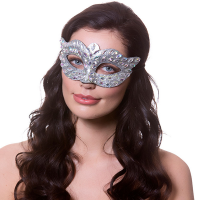 Silver Diamante Eye Mask
