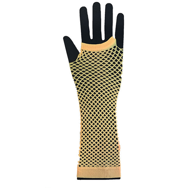 80's Fishnet Gloves Orange