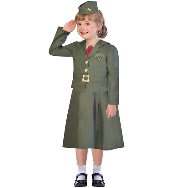 Wartime Officer Girl Child Costume