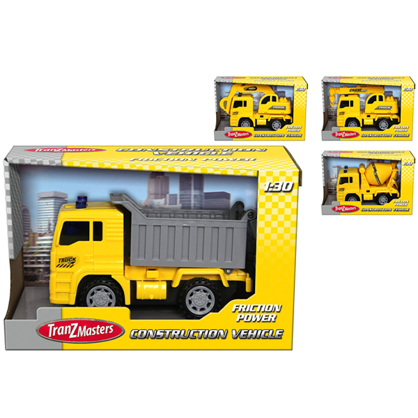 Friction Powered Construction Vehicles Assorted