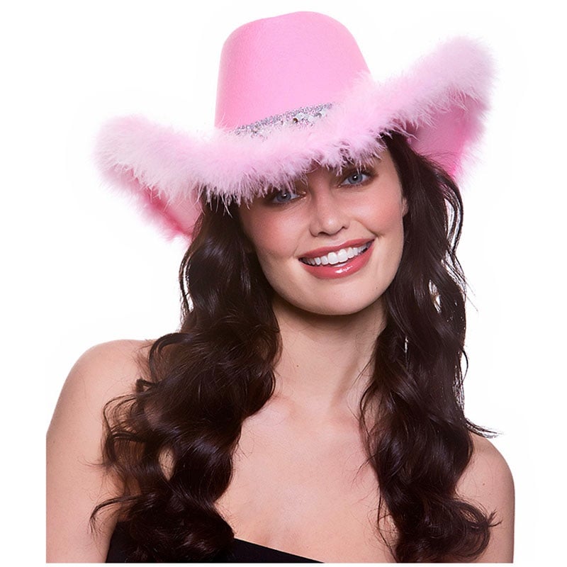 Pink Fluffy Cowboy Hat