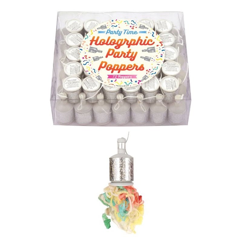 Holographic Party Poppers - Case of 72 Poppers