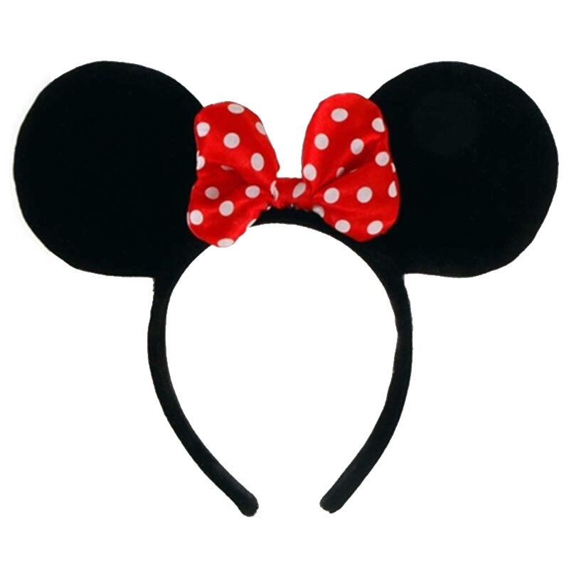 Mouse Ears With Red Bow Headband