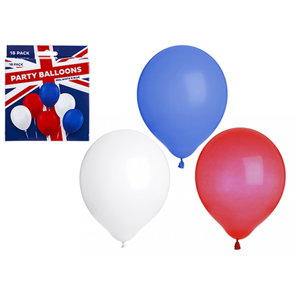Red, White & Blue Party Balloons 18 Pack