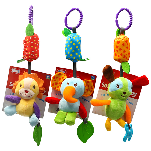 Soft Chime Toy With Clip Assorted