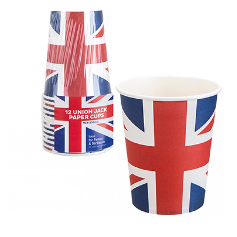 Union Jack Paper Cups 12 Pack