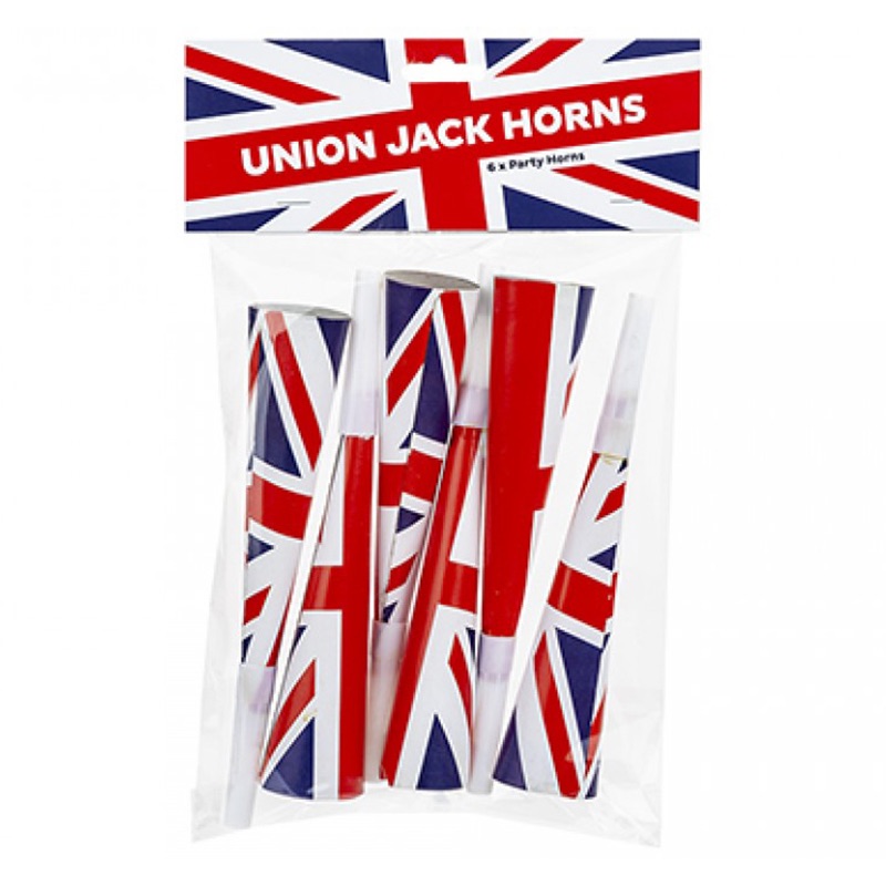 Union Jack Party Horns 6 Pack