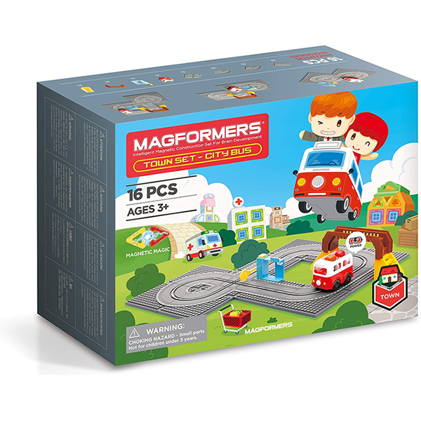 Magformers – Caleidoscopio Con Calamite 14 Pezzi – Gioco Di Forme E Colori – Supporto In Legno