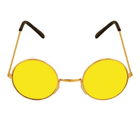 Gold Framed Glasses With Yellow Lenses