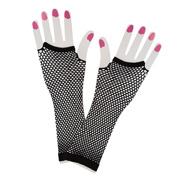 80's Fishnet Gloves Black