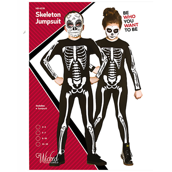 Skeleton Jumpsuit Child Costume