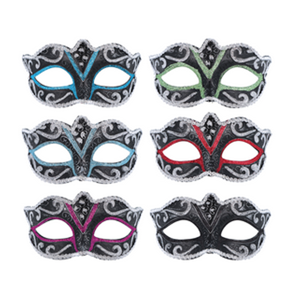 Black Mask With Silver Trim Assorted