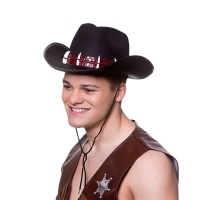 Deluxe Black Cowboy Hat With Teeth