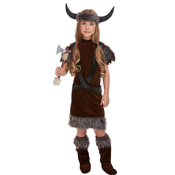 Brown Viking Girl Child Costume