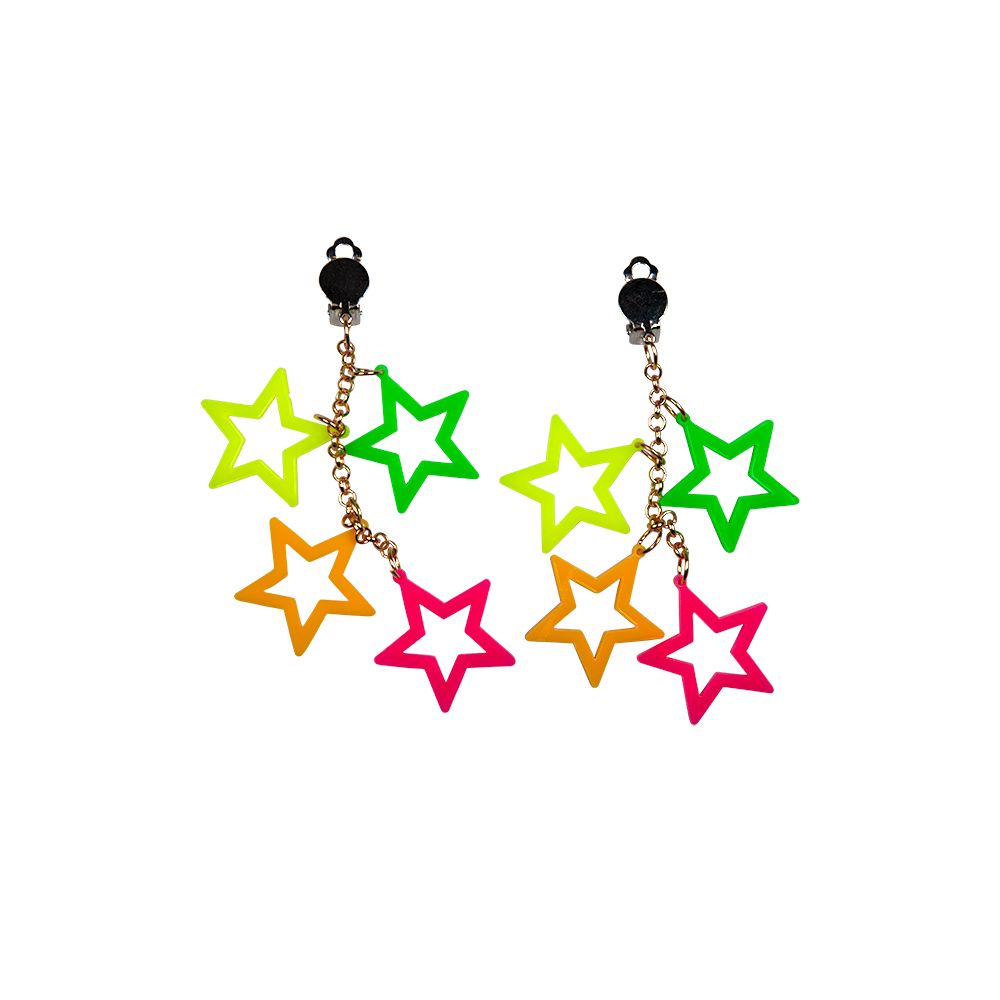 Neon Star Earrings