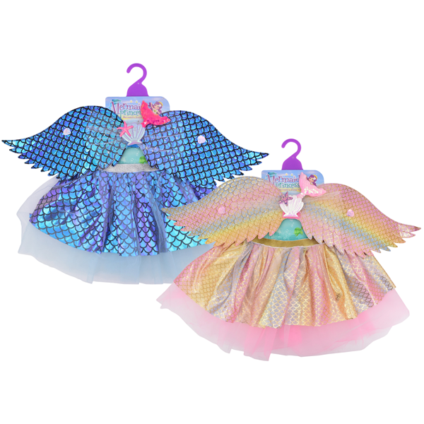 Mermaid Dress Up Set With Wings Assorted