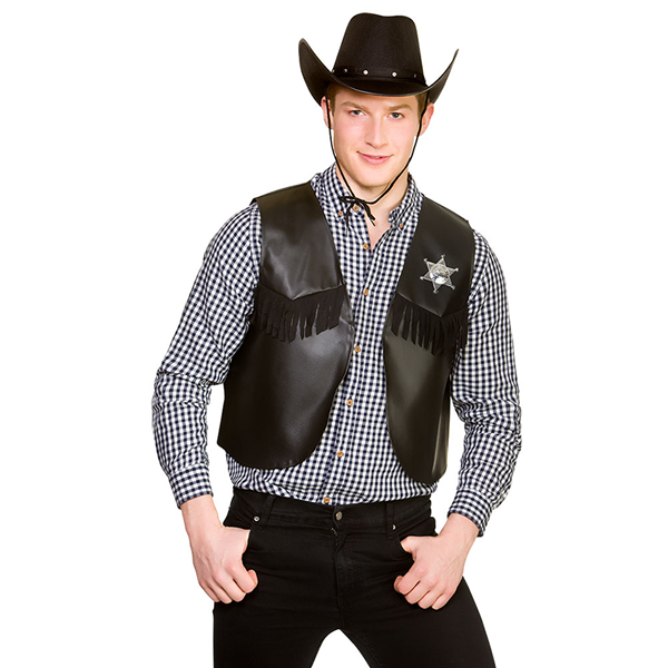 Cowboy/Sheriff Waistcoat Black