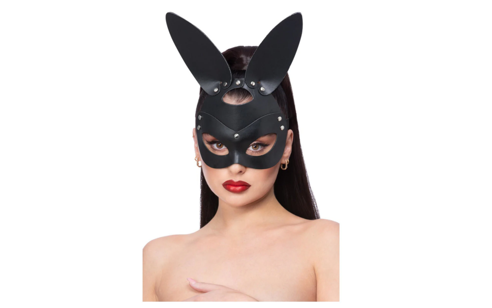 Fever Black Mock Leather Rabbit Mask