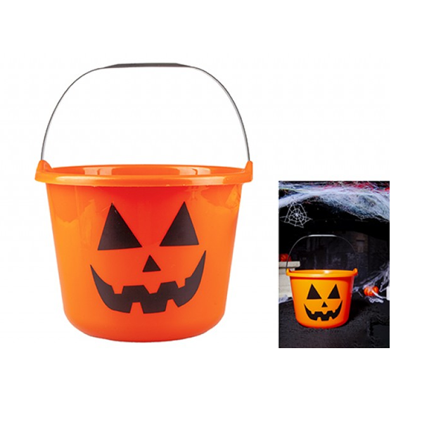 Jumbo Halloween Candy Bucket, Orange