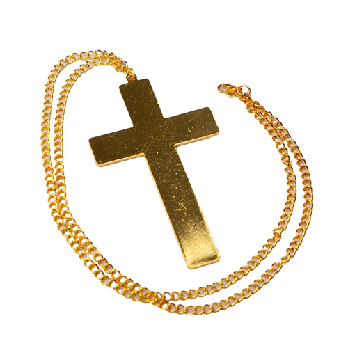 Gold Nun/Priest Cross Necklace