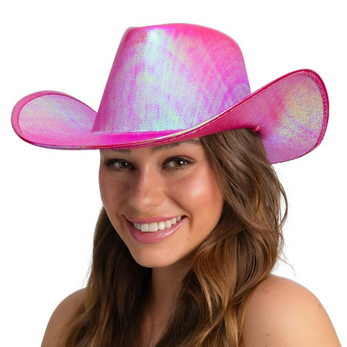 Texan cowgirl hat pink iridescent