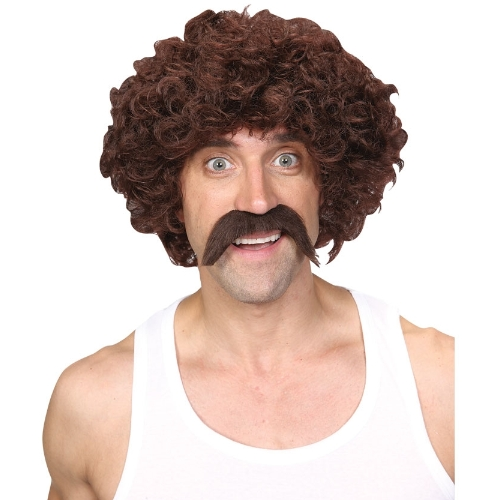 Funny Athelete Wig & Tash