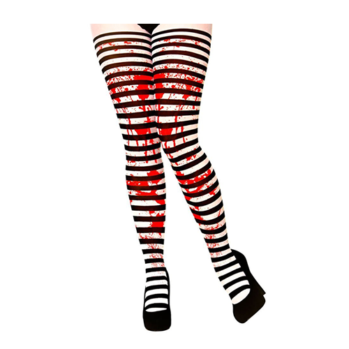 Candy Stripe Tights With Blood Stains