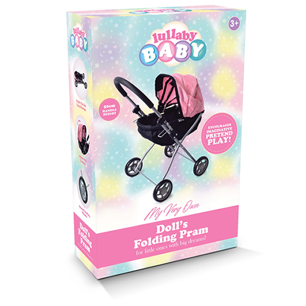 Dolls Folding Pram In Colour Box