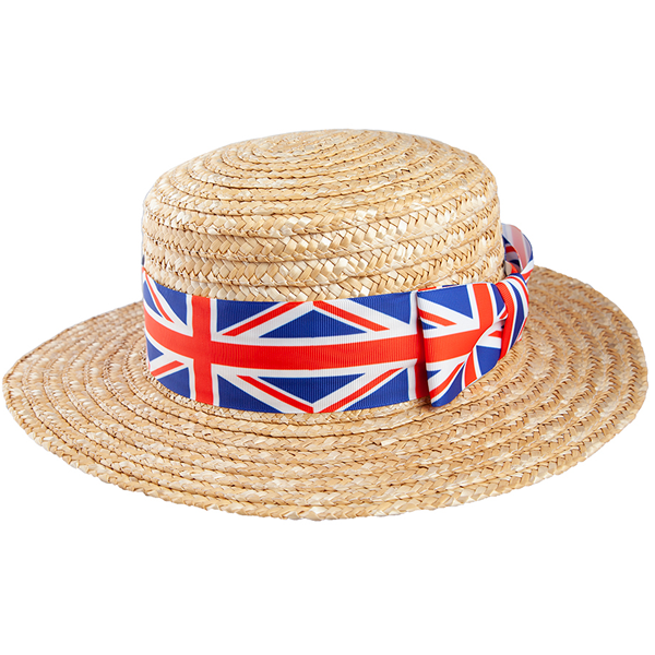 Straw Union Jack Boater Hat