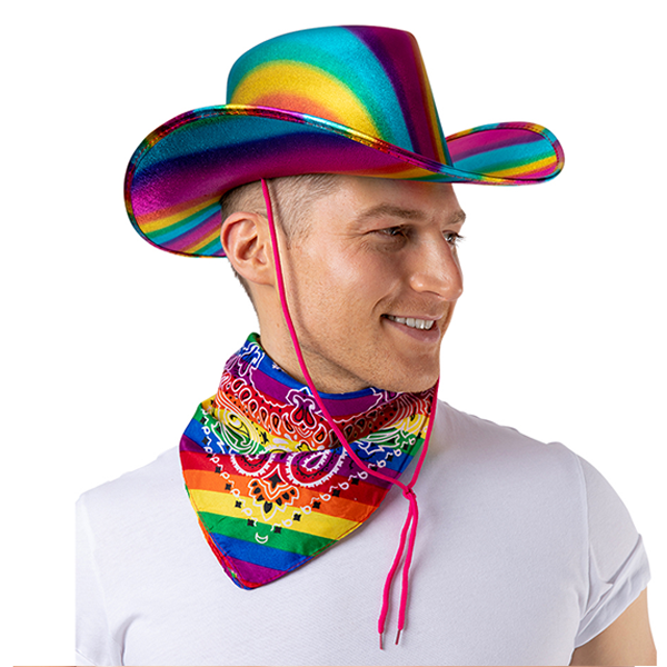 Metalic Rainbow Cowboy Hat
