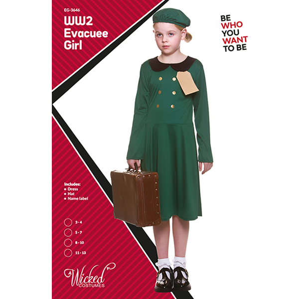 Wartime Evacuee Girl Child Costume