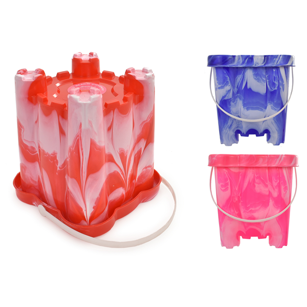 Medium Square Marble Castle Bucket 16cm