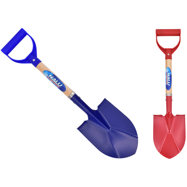 Stubby Wood Shaft Metal Spade