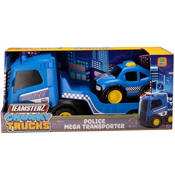 Teamsterz Chunky Trucks Police Mega Transporter With Car