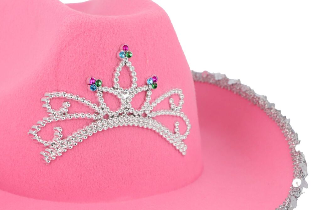 Pink Cowboy Hat With Tiara