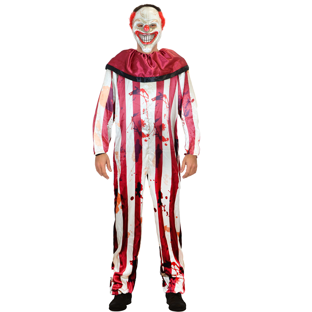 Scary Clown With Mask Adult Costume