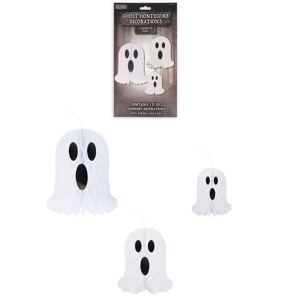 DECORATION HANGING GHOST PAPER 3 ASTD